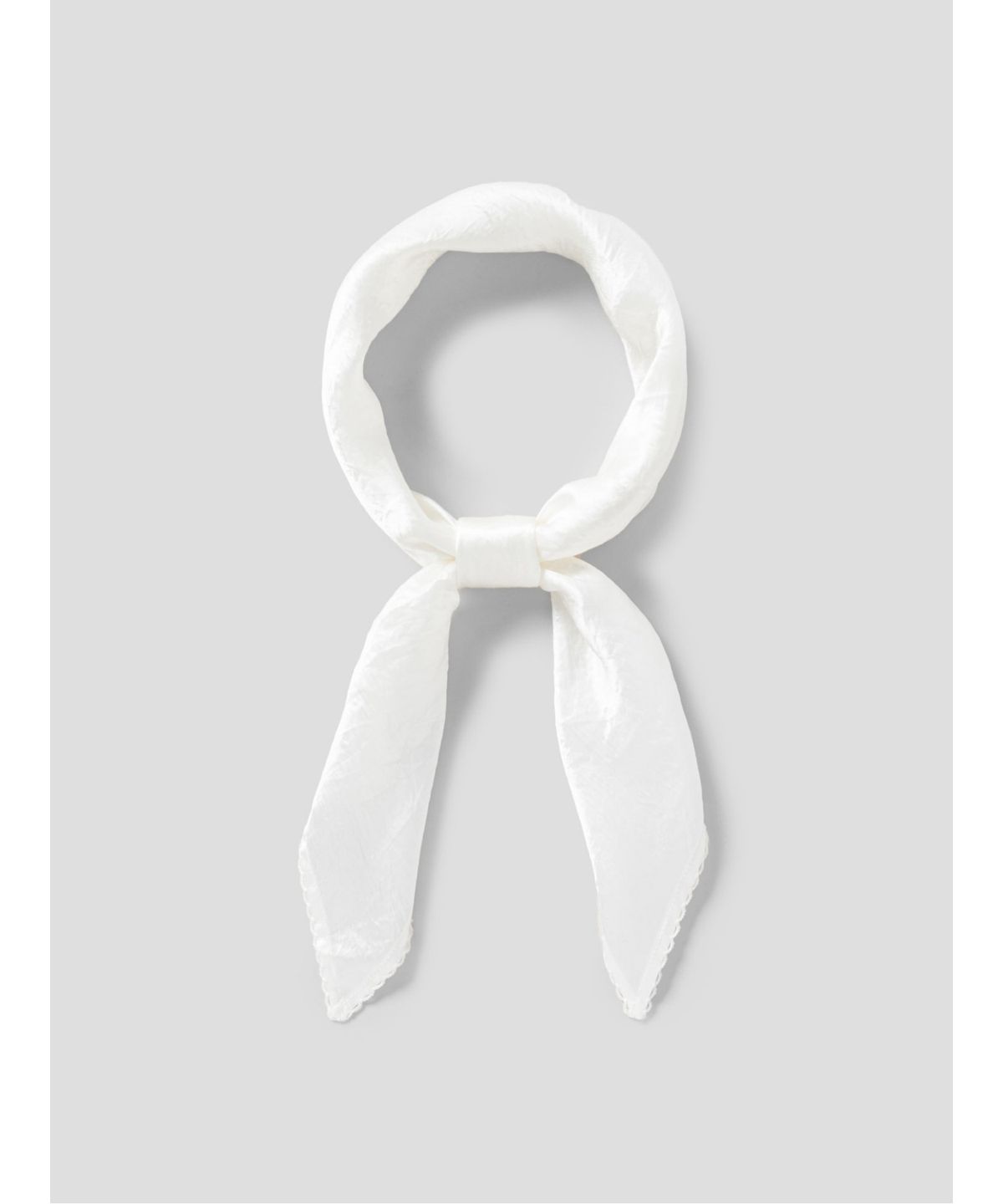 앙개(ANGGAE) Satin Lace Scarf  Ivory