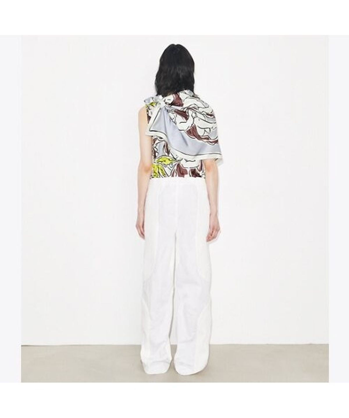 토리버치(TORYBURCH) 프린티드 실크 케이프 탑 - 라일락 체럽