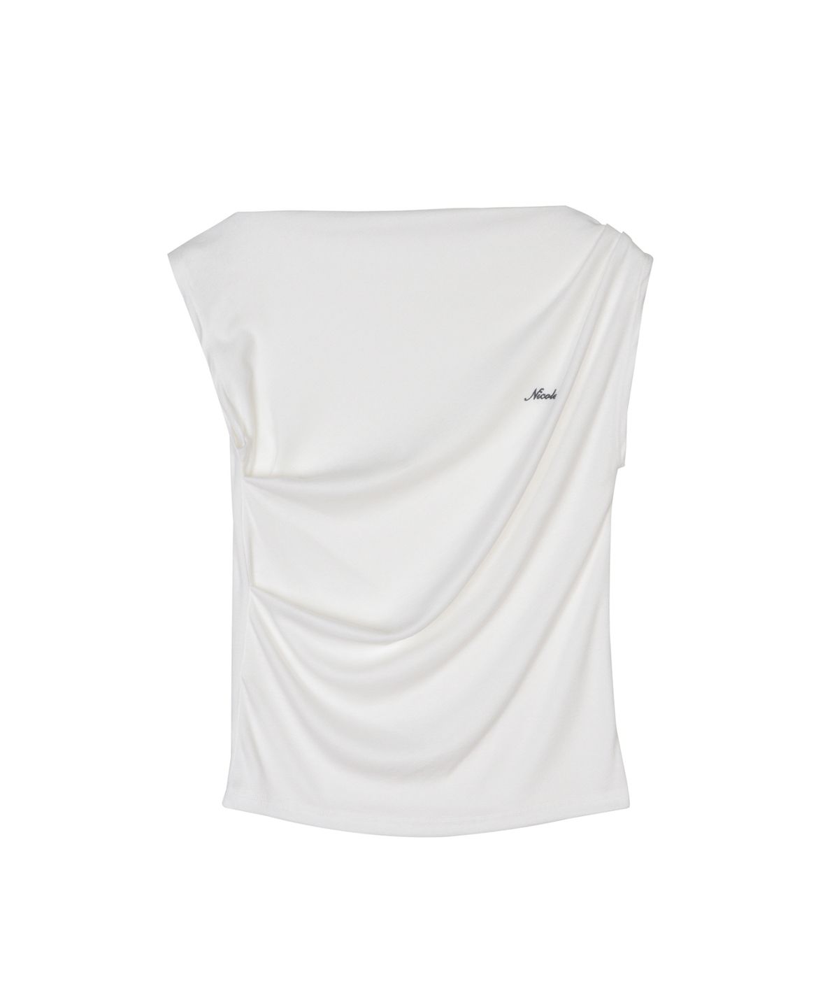 닉앤니콜(NICK&NICOLE) DRAPED SHIRRING SLEEVELESS TOP_WHITE