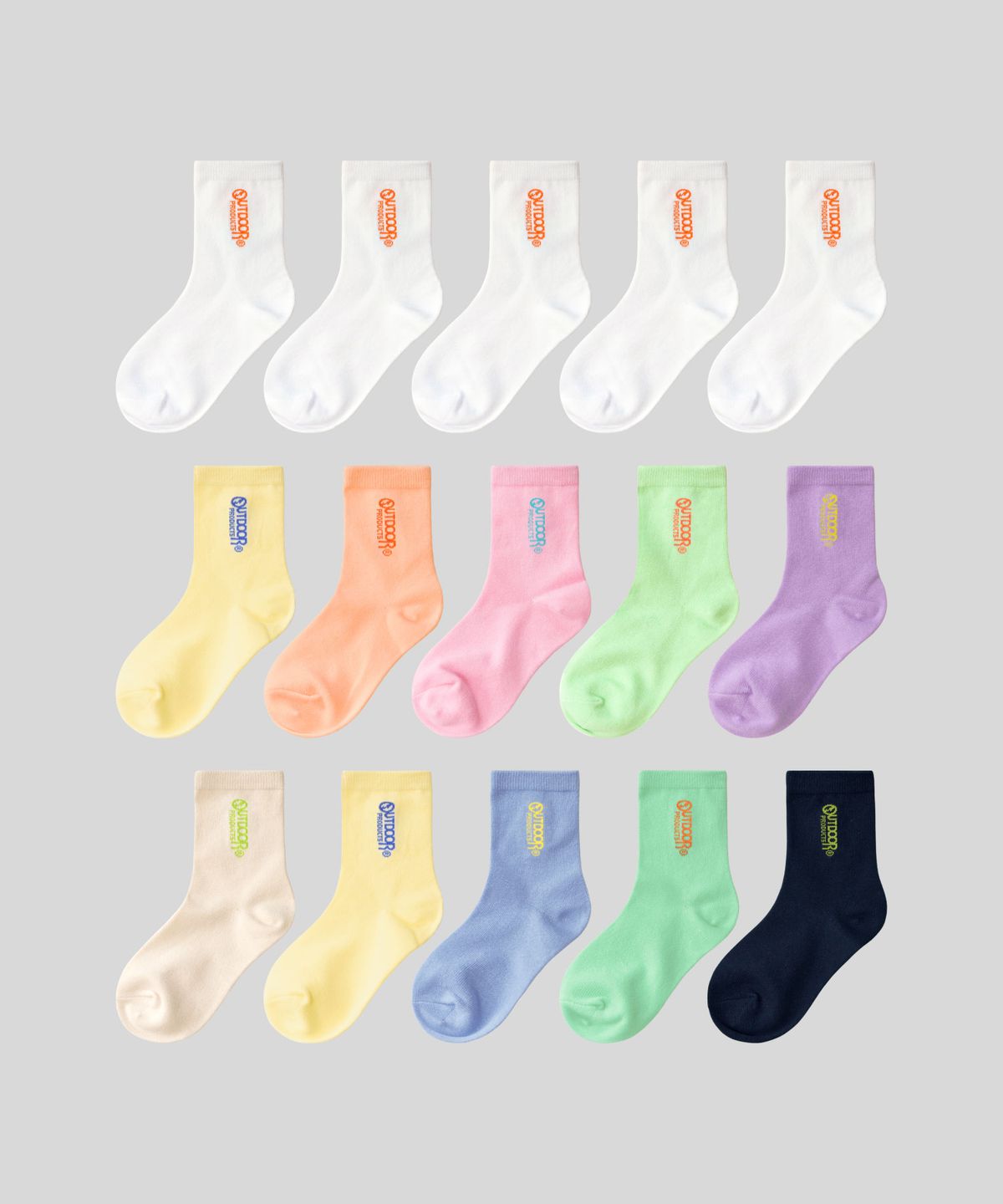 아웃도어 프로덕츠 키즈(OUTDOOR PRODUCTS KIDS) 키즈 컬러 로고 중목 5족 (3colors)