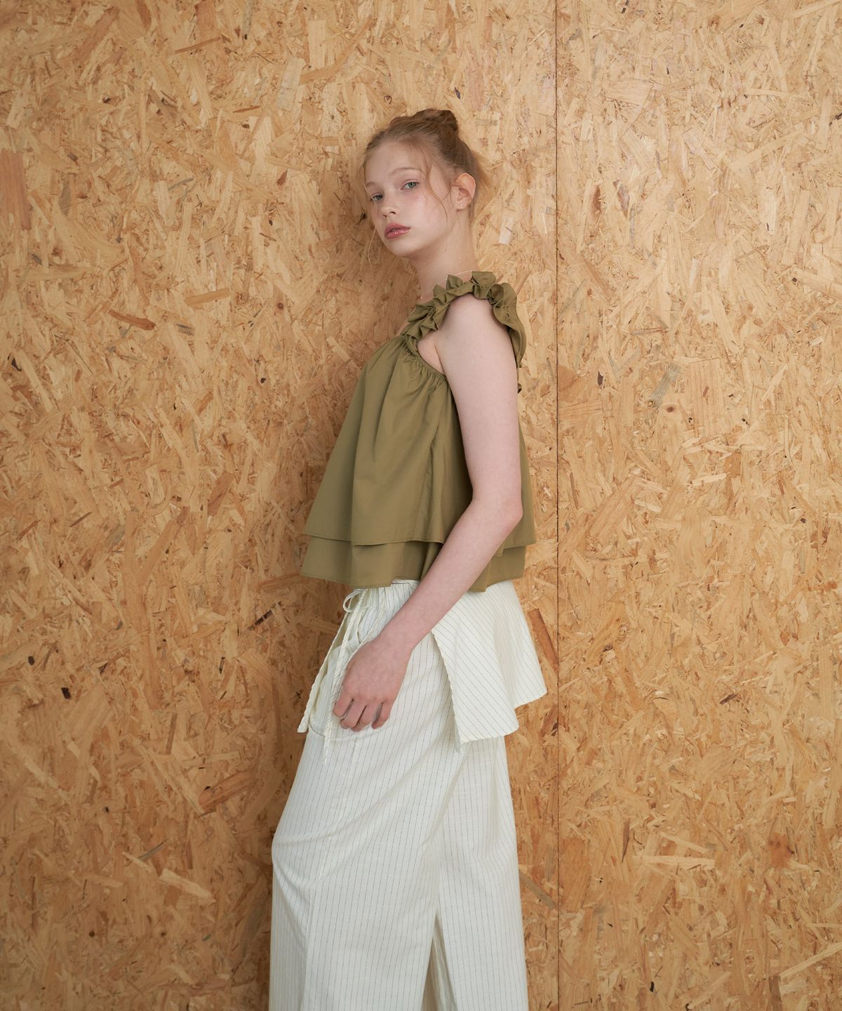 플로브(FLOVE) STRIPE LAYERED WRAP PANTS_IV