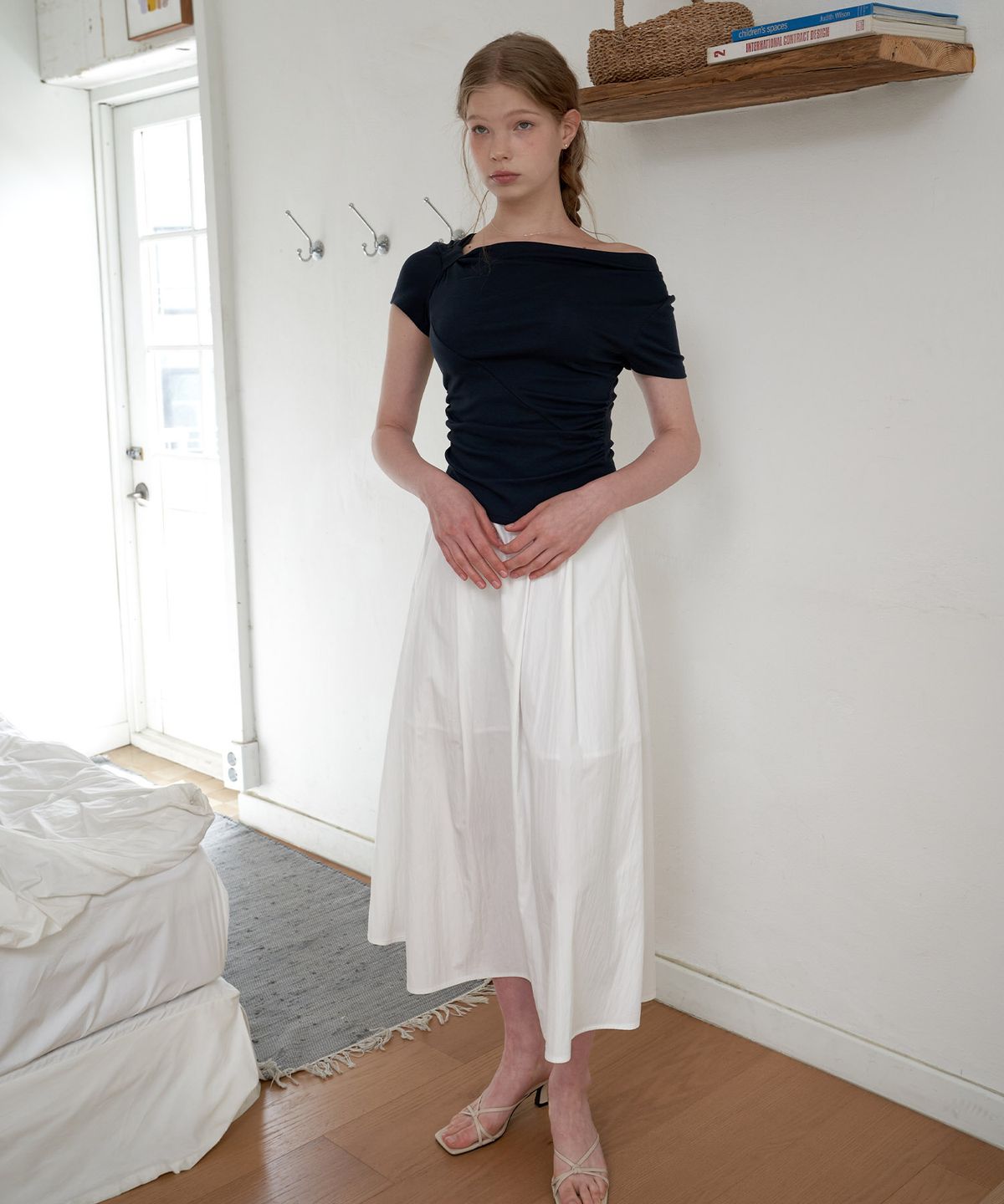플로브(FLOVE) DRAPING BON BLOUSE_D/BL