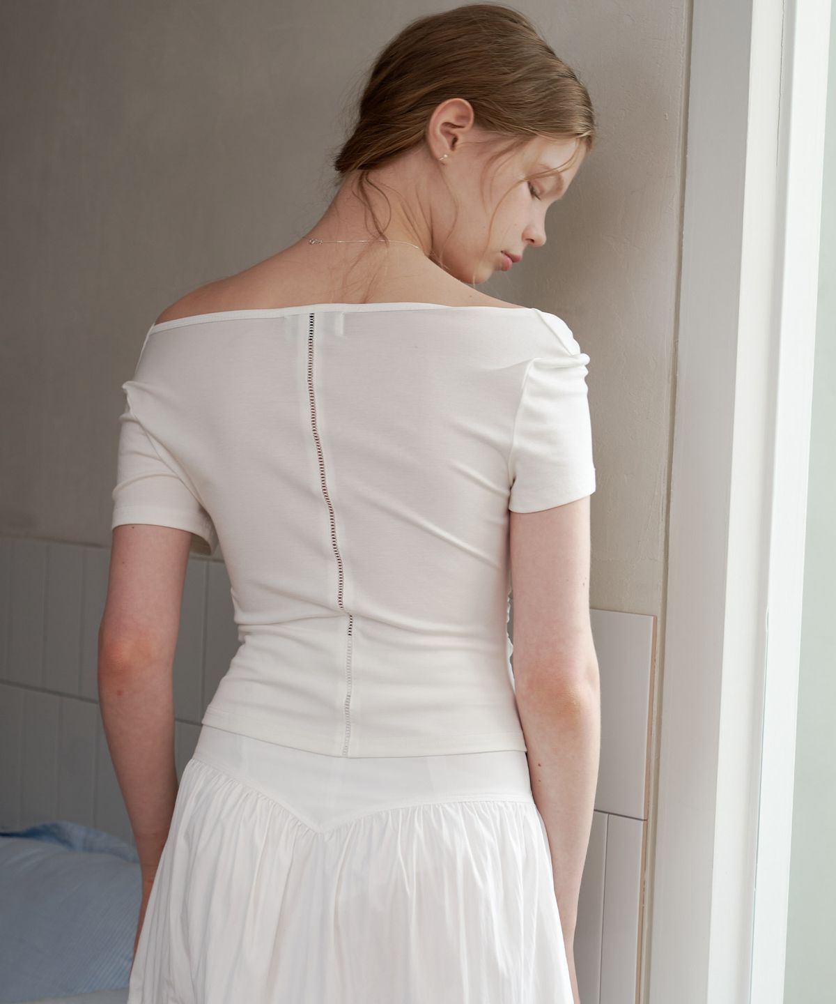 플로브(FLOVE) DRAPING BON BLOUSE_WT
