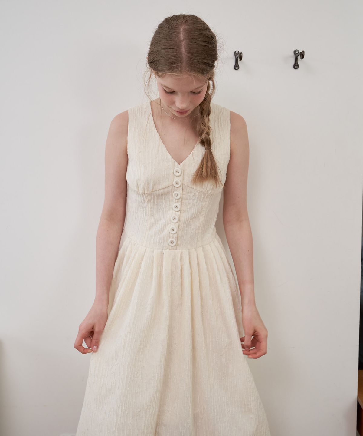 플로브(FLOVE) V NECK BUTTON DRESS_IV
