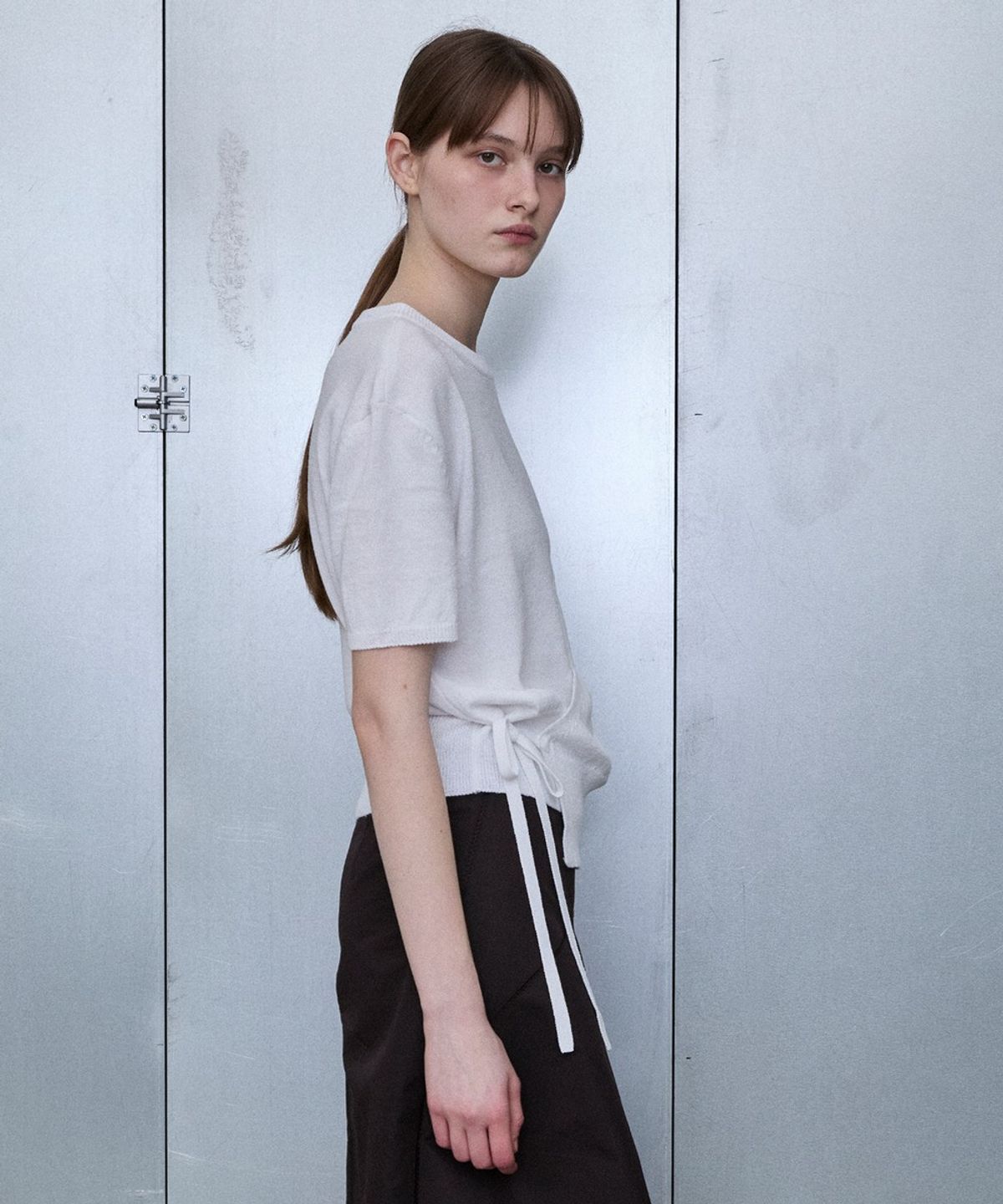 디에토(DEETO) Slit Shoulder Wrap Pullover [WHITE]