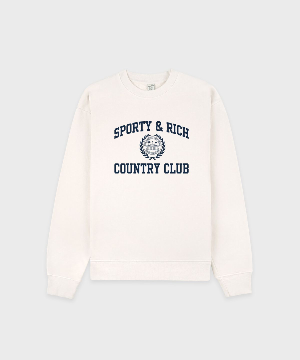 스포티앤리치(SPORTY&RICH) 바시티 크레스트 크루넥 남여공용 크림 R265AUW006