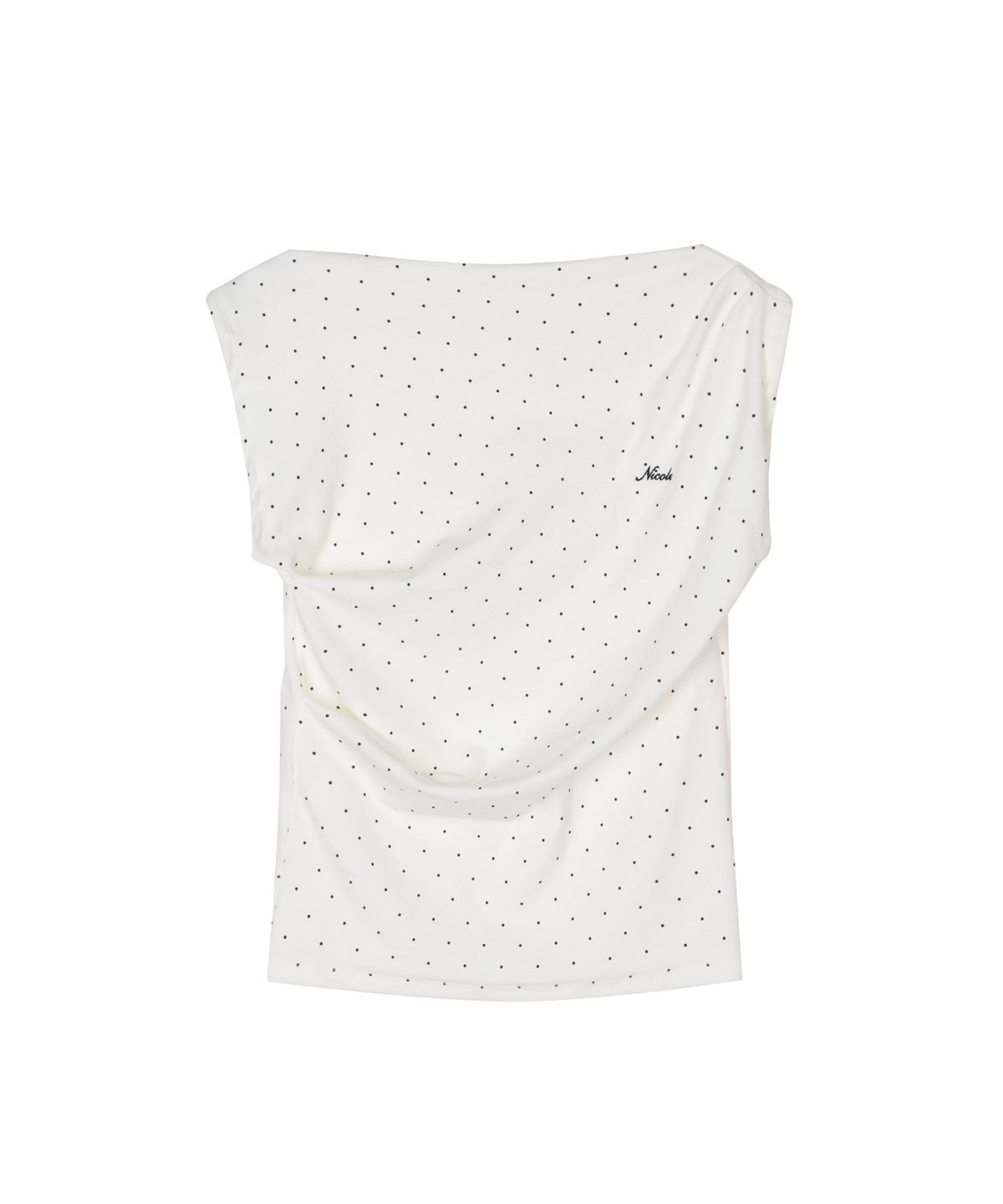 닉앤니콜(NICK&NICOLE) DOT SHIRRING DRAPE SLEEVELESS TOP_IVORY