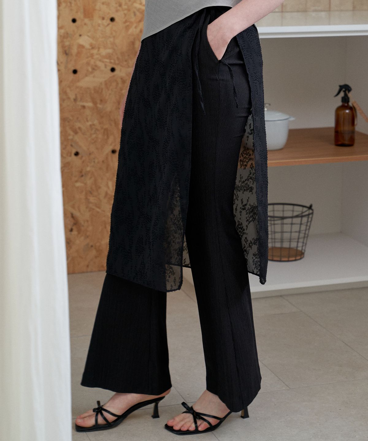 플로브(FLOVE) SHEERING WRAP SKIRT_4COLORS