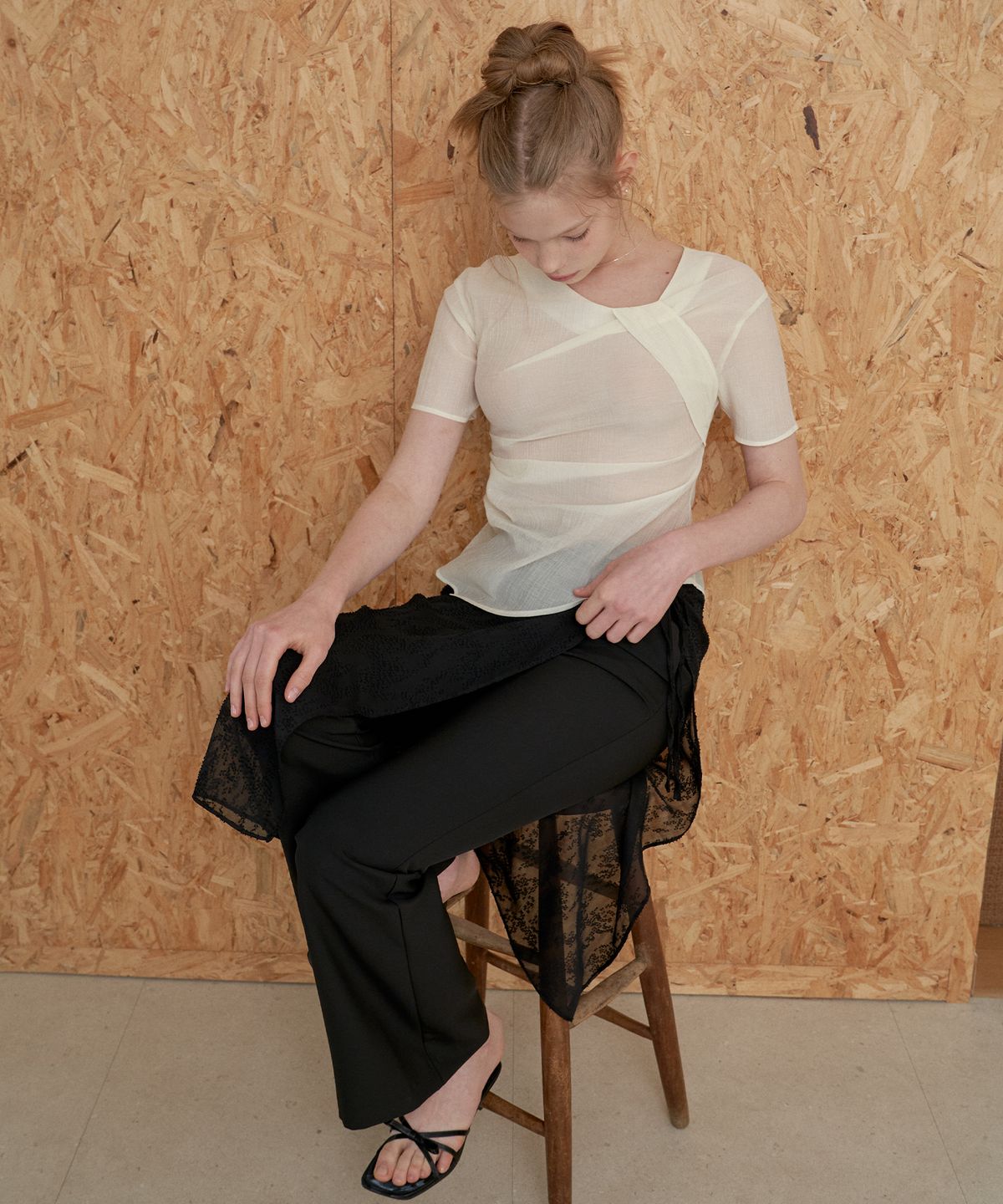 플로브(FLOVE) SHEERING WRAP SKIRT_4COLORS