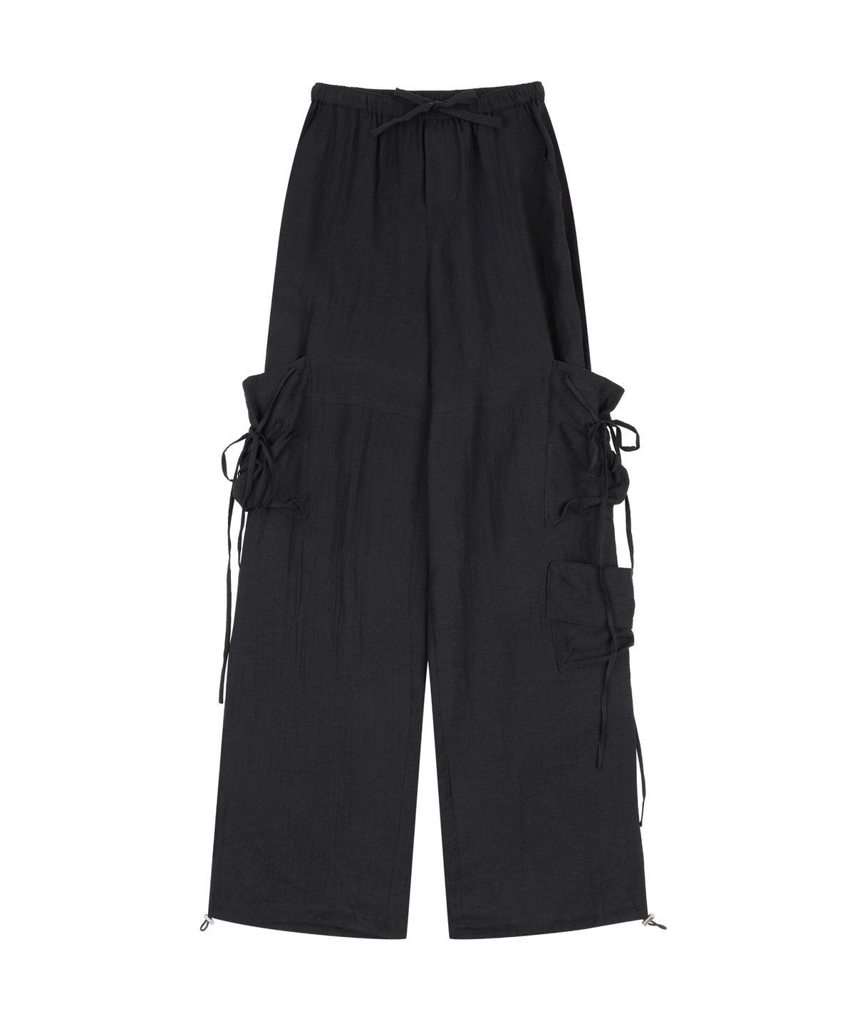 오디너리 홀리데이(ORDINARY HOLIDAY) LINEN CARGO WIDE PANTS [BLACK]