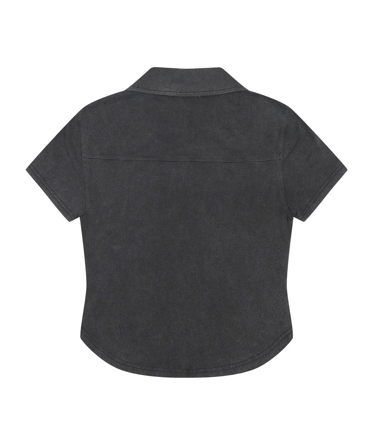 오디너리 홀리데이(ORDINARY HOLIDAY) WASHING SHIRRING ZIP UP SHIRT [CHARCOAL]