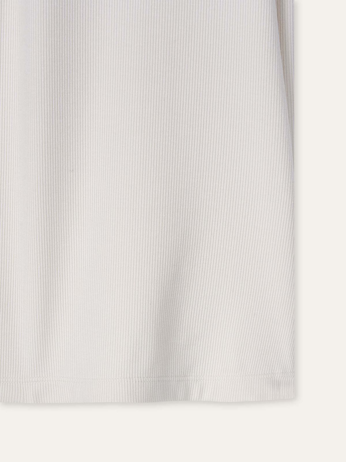 오베르(AUBER) Foldable Ribbed Wide Pants - Ivory