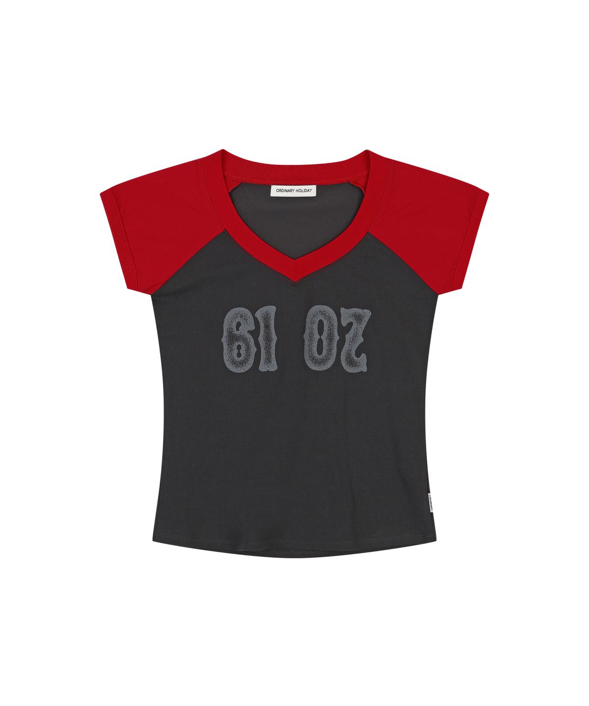 오디너리 홀리데이(ORDINARY HOLIDAY) V NECK SLIM T-SHIRT [RED]
