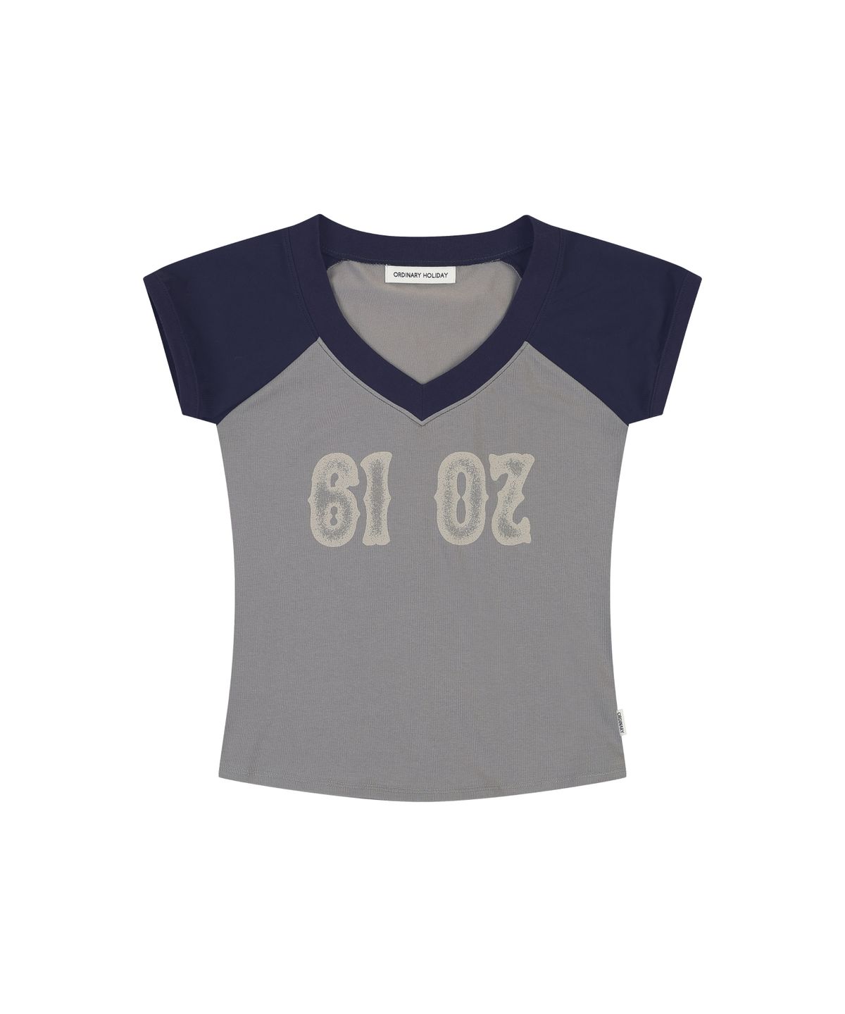 오디너리 홀리데이(ORDINARY HOLIDAY) V NECK SLIM T-SHIRT [NAVY]