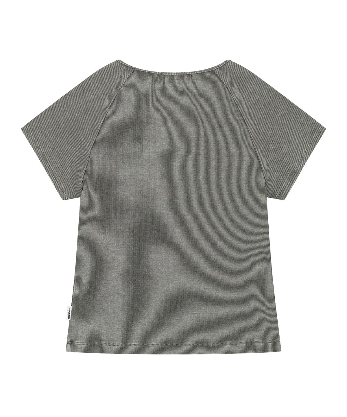 오디너리 홀리데이(ORDINARY HOLIDAY) LACE UP SLEEVES T-SHIRT [GREY]