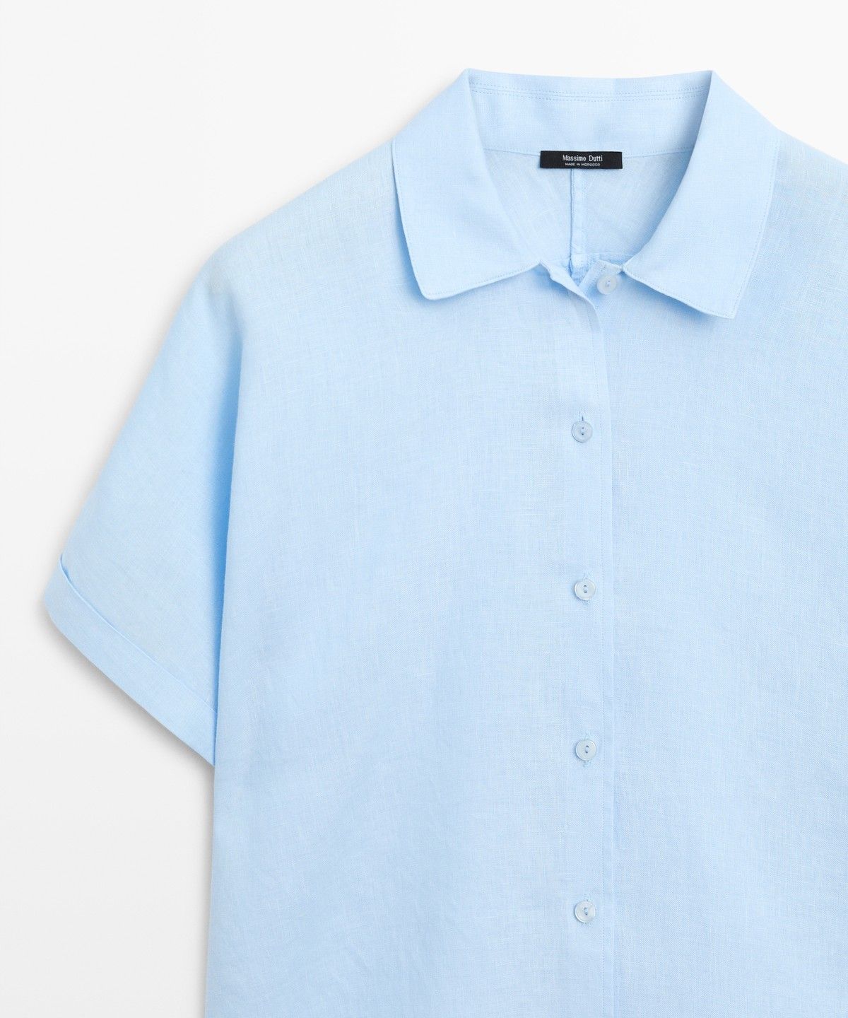마시모두띠(MASSIMO DUTTI) 100% 리넨 반팔 셔츠