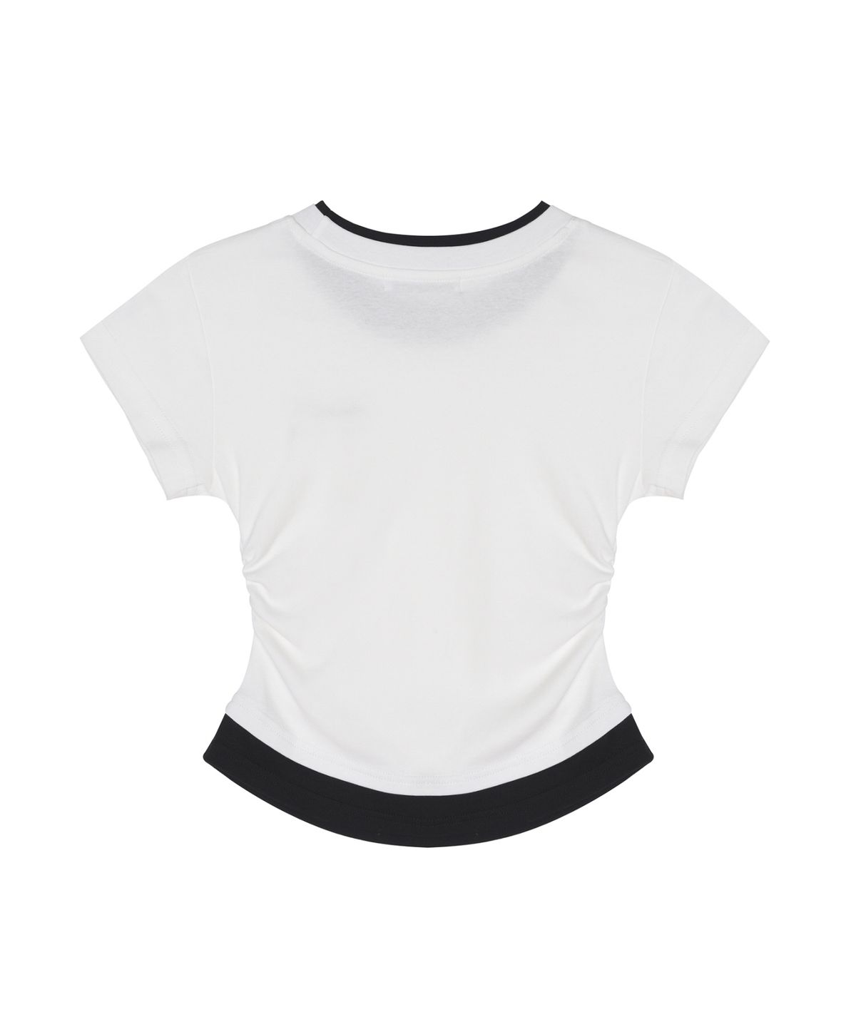 닉앤니콜(NICK&NICOLE) LAYERED SHIRRING SLIM TOP_WHITE