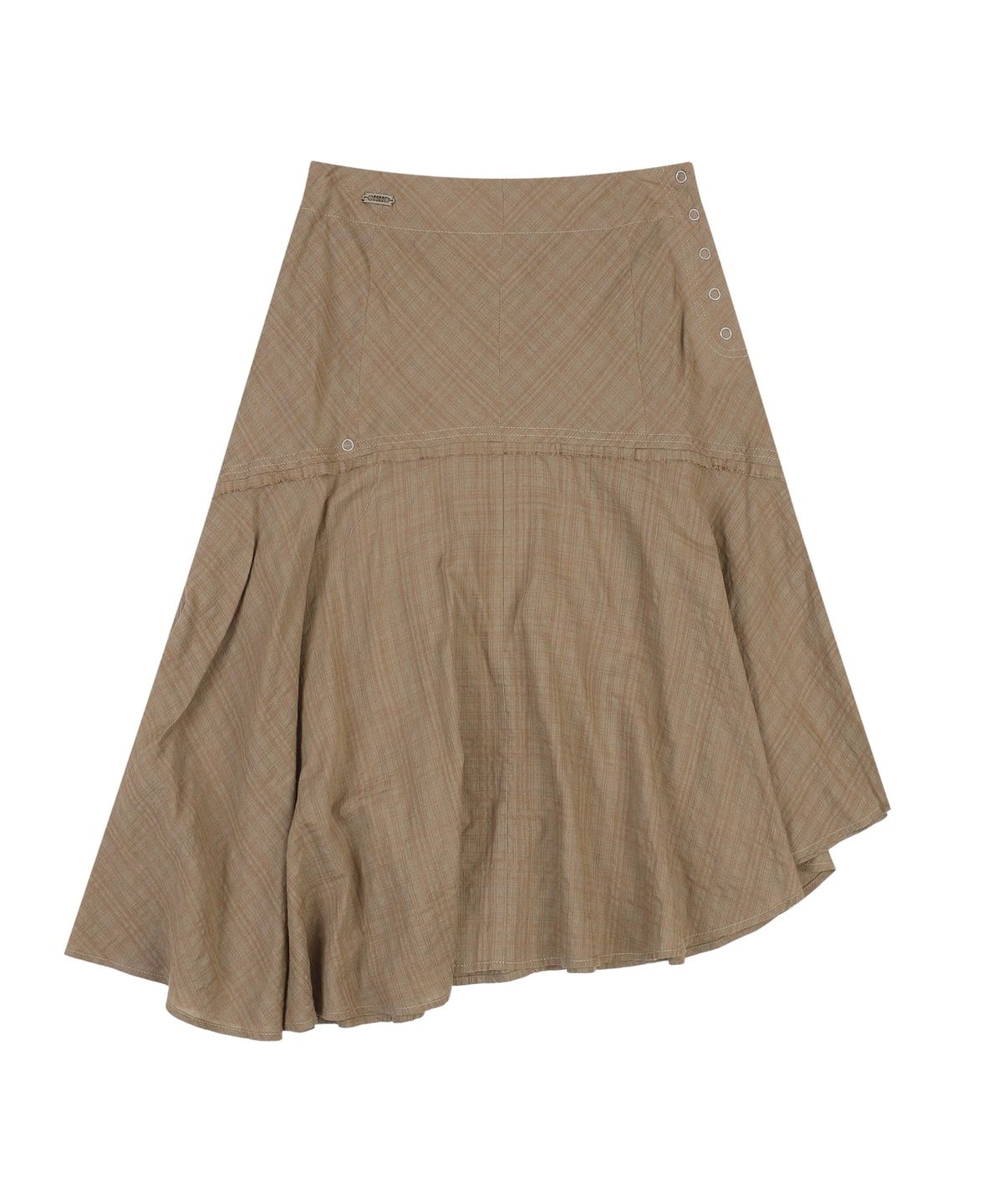 오디너리 홀리데이(ORDINARY HOLIDAY) UNBALANCE FLARE SKIRT [BEIGE]