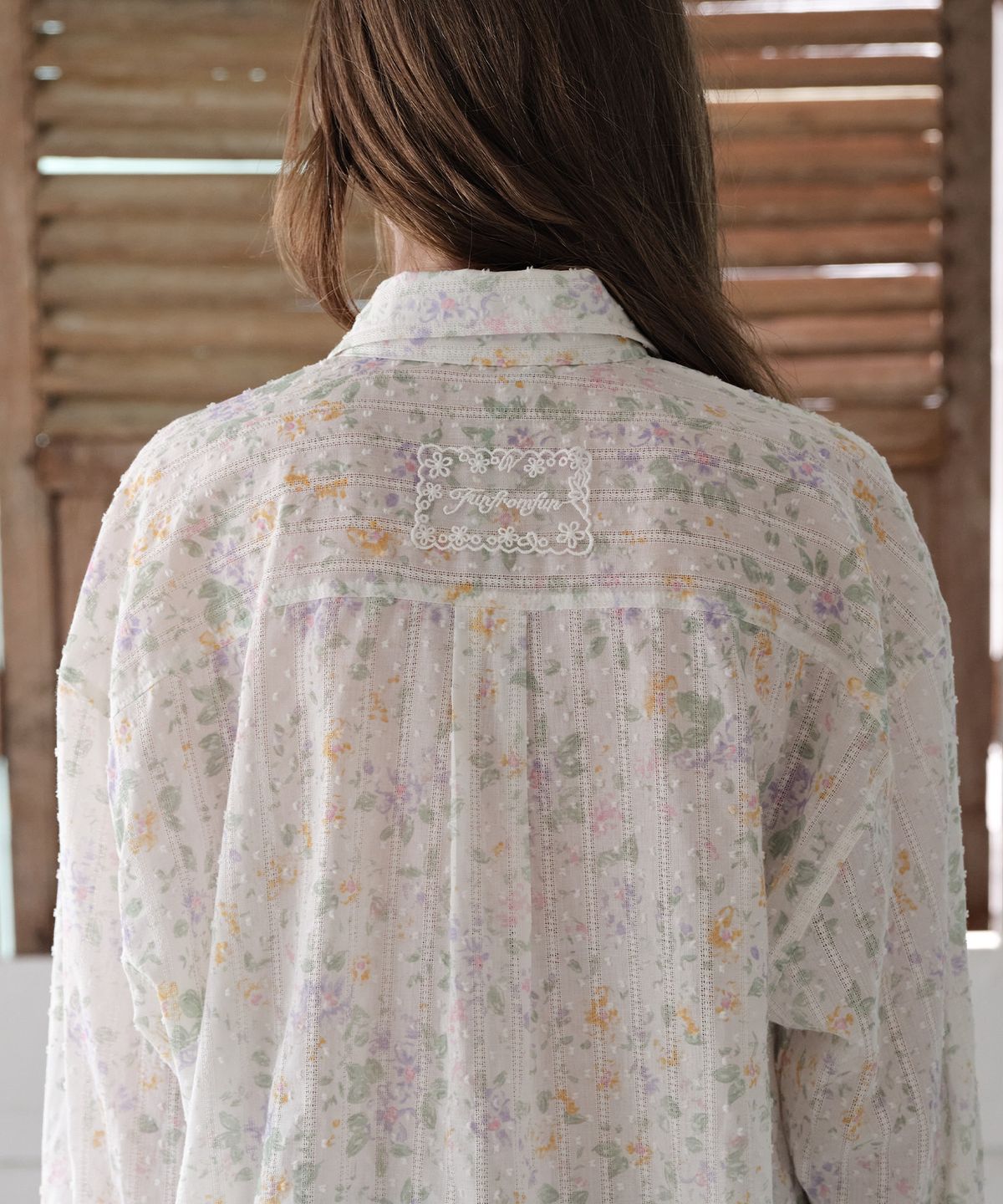펀프롬펀(FUNFROMFUN) Eyelet Over Fit Shirts, Floral