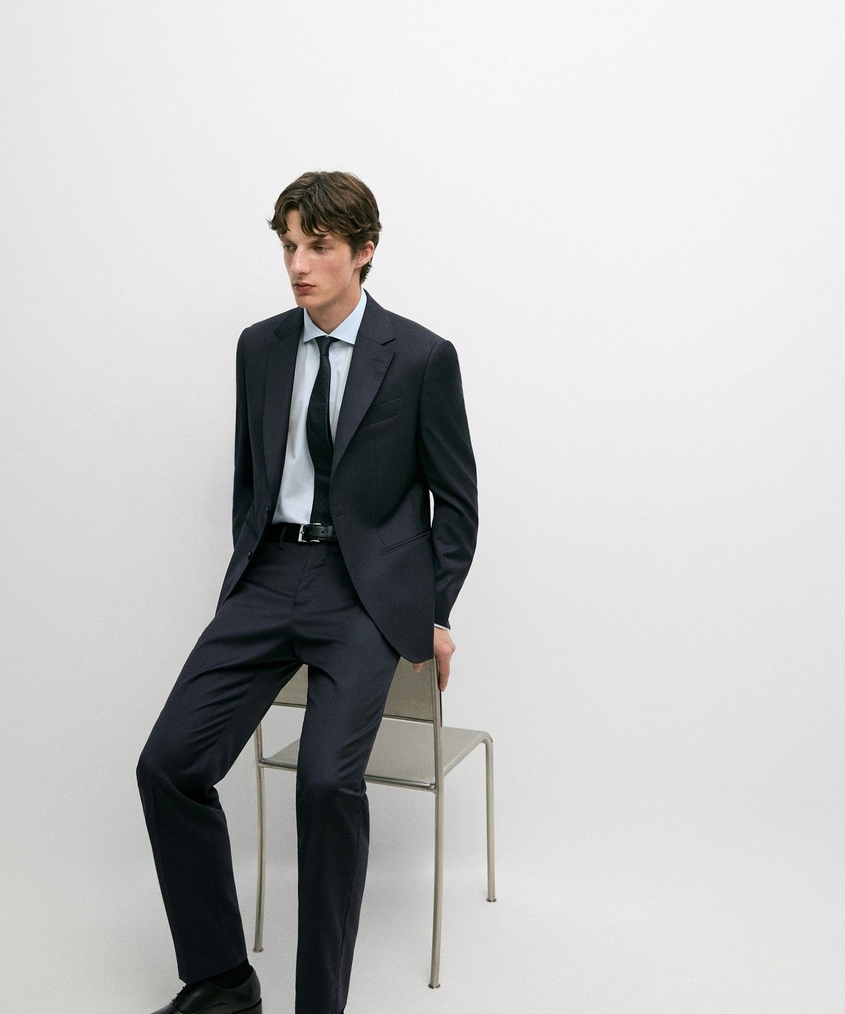 마시모두띠(MASSIMO DUTTI) 스트라이프 울 블렌드 수트 팬츠