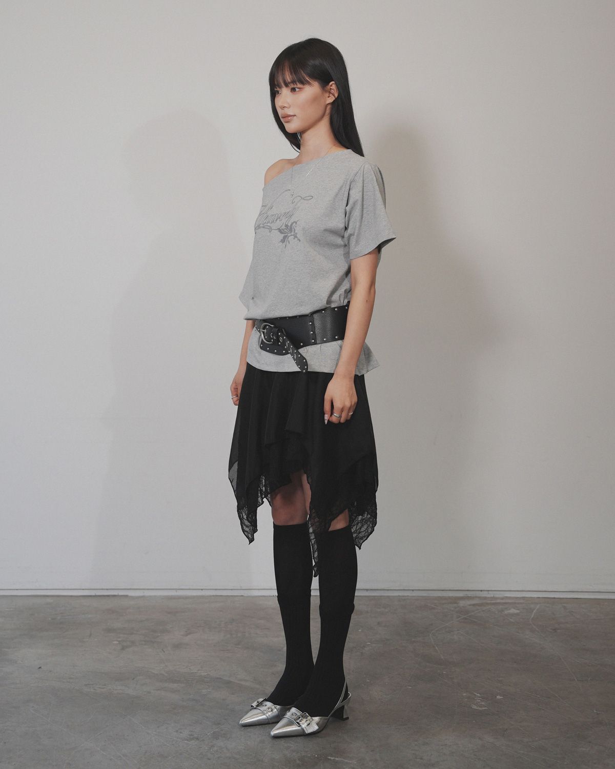 여린(YEORIN) Heavenly Loose T-Shirts (Grey)