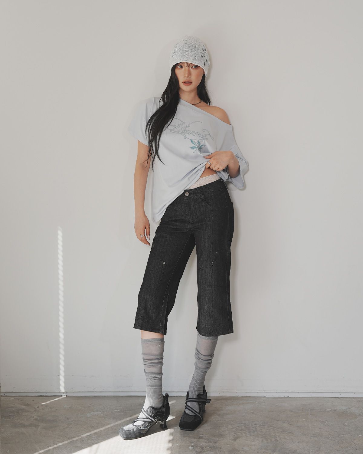여린(YEORIN) Heavenly Loose T-Shirts (Sky Blue)