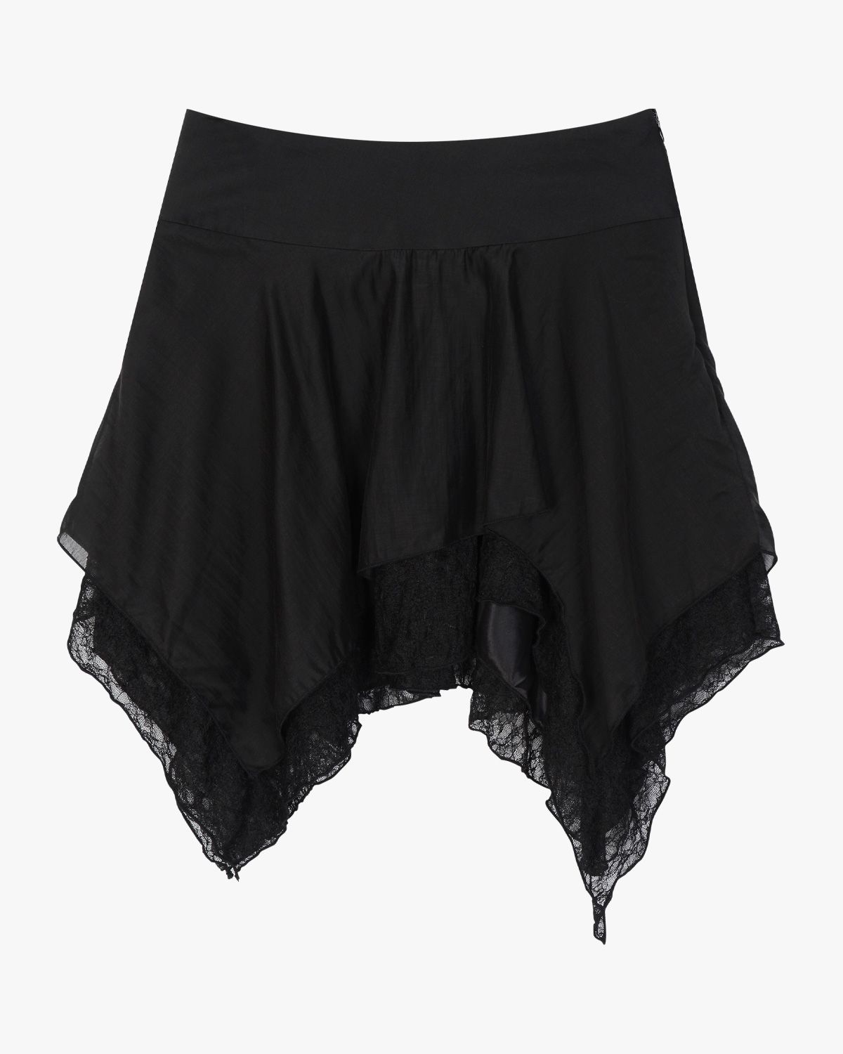 여린(YEORIN) Lace Layered Skirt (Black)