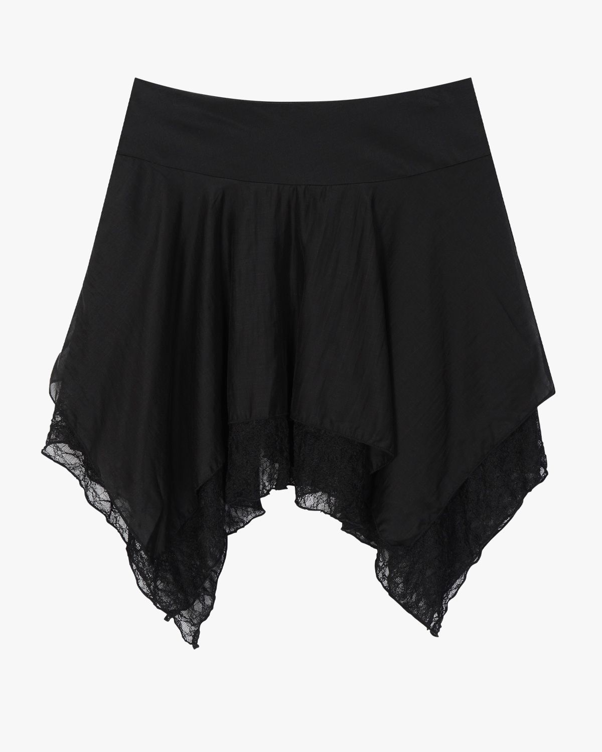 여린(YEORIN) Lace Layered Skirt (Black)