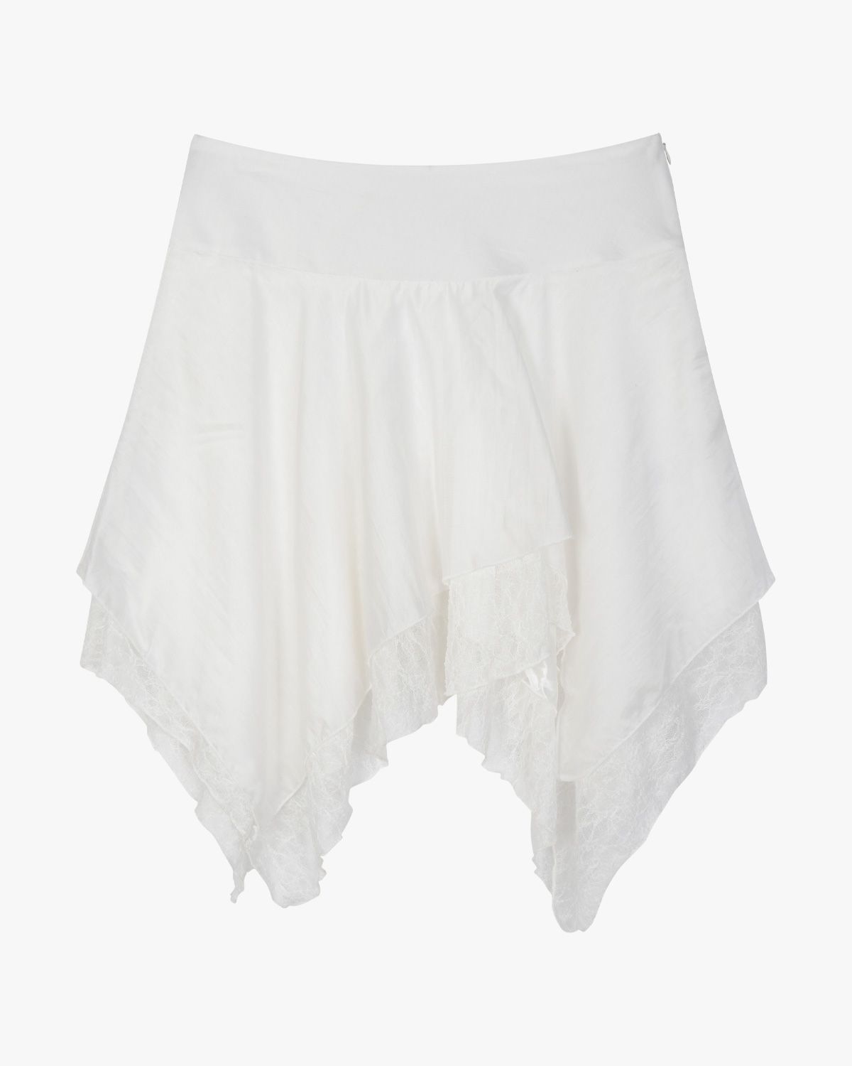 여린(YEORIN) Lace Layered Skirt (White)