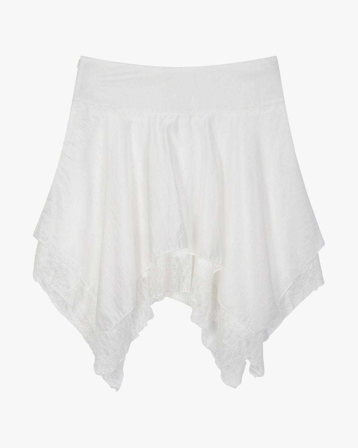 여린(YEORIN) Lace Layered Skirt (White)