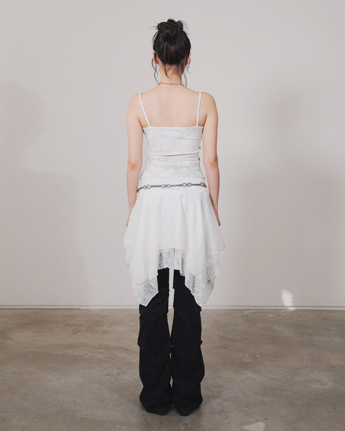 여린(YEORIN) Lace Layered Skirt (White)
