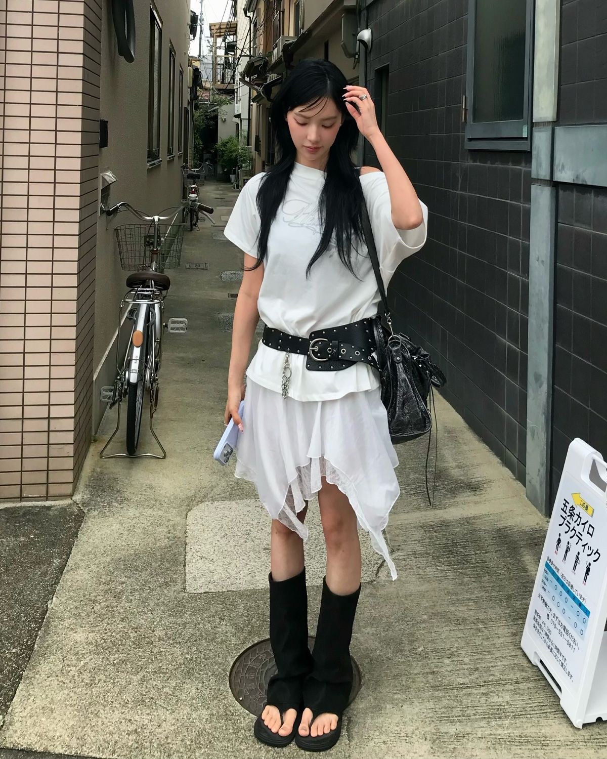 여린(YEORIN) Lace Layered Skirt (White)