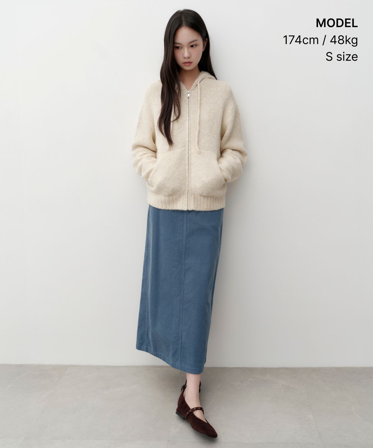 무신사 스탠다드 우먼(MUSINSA STANDARD WOMAN) 우먼즈 11W 코듀로이 맥시 스커트 [블루]