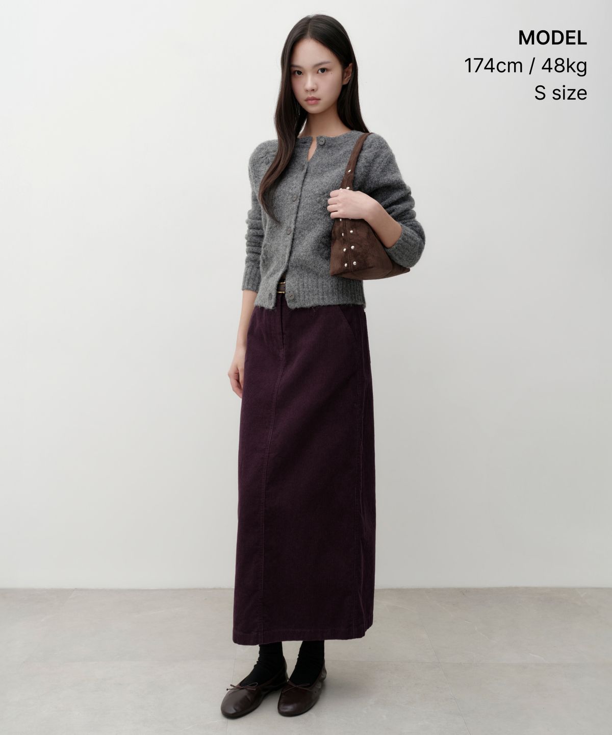 무신사 스탠다드 우먼(MUSINSA STANDARD WOMAN) 우먼즈 11W 코듀로이 맥시 스커트 [플럼]