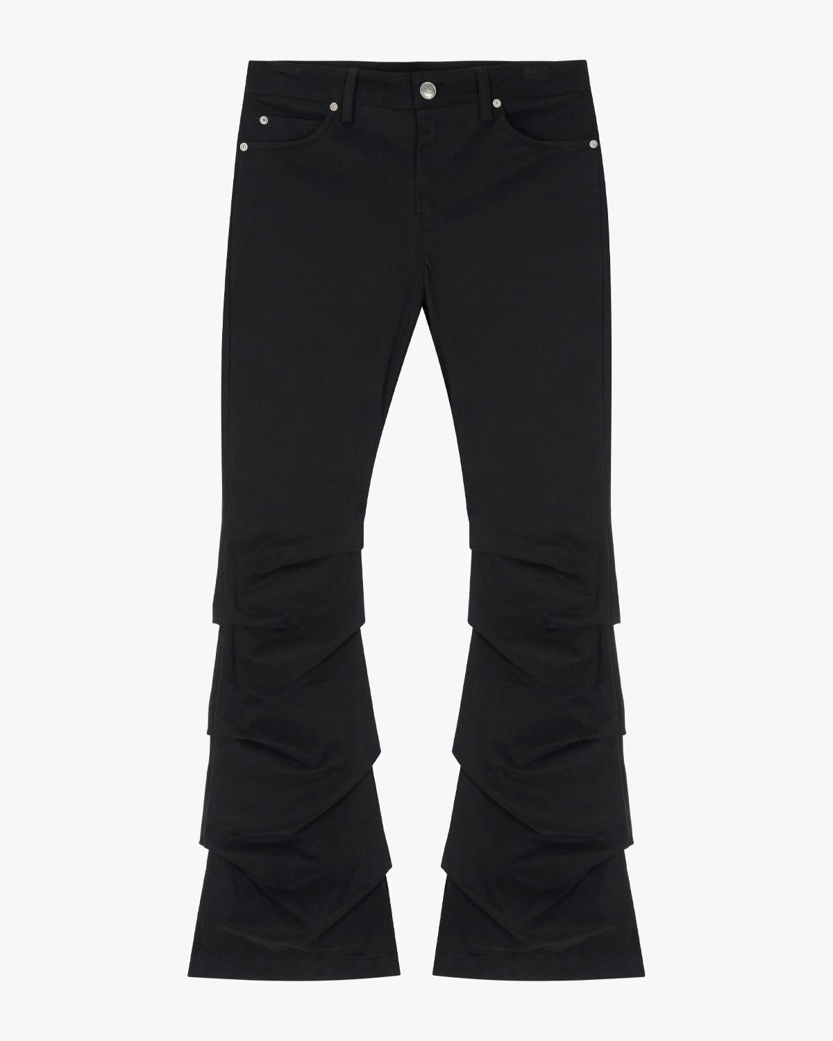 여린(YEORIN) Low Rise Multi Tuck Pants (Black)