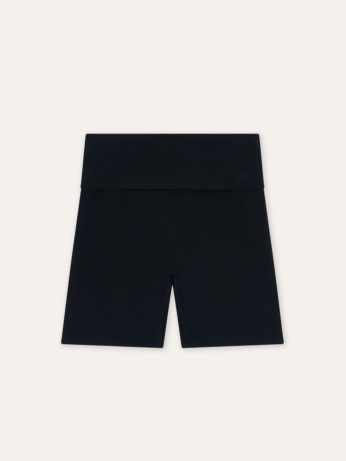 오베르(AUBER) Foldable Ribbed Shorts - Black