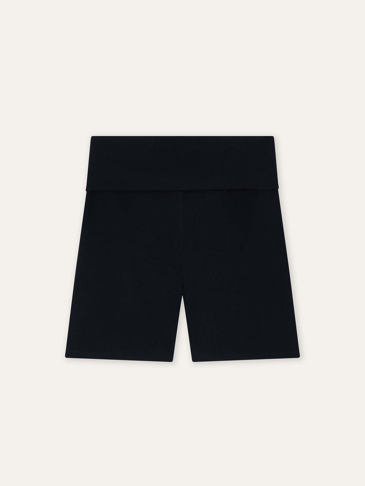 오베르(AUBER) Foldable Ribbed Shorts - Black