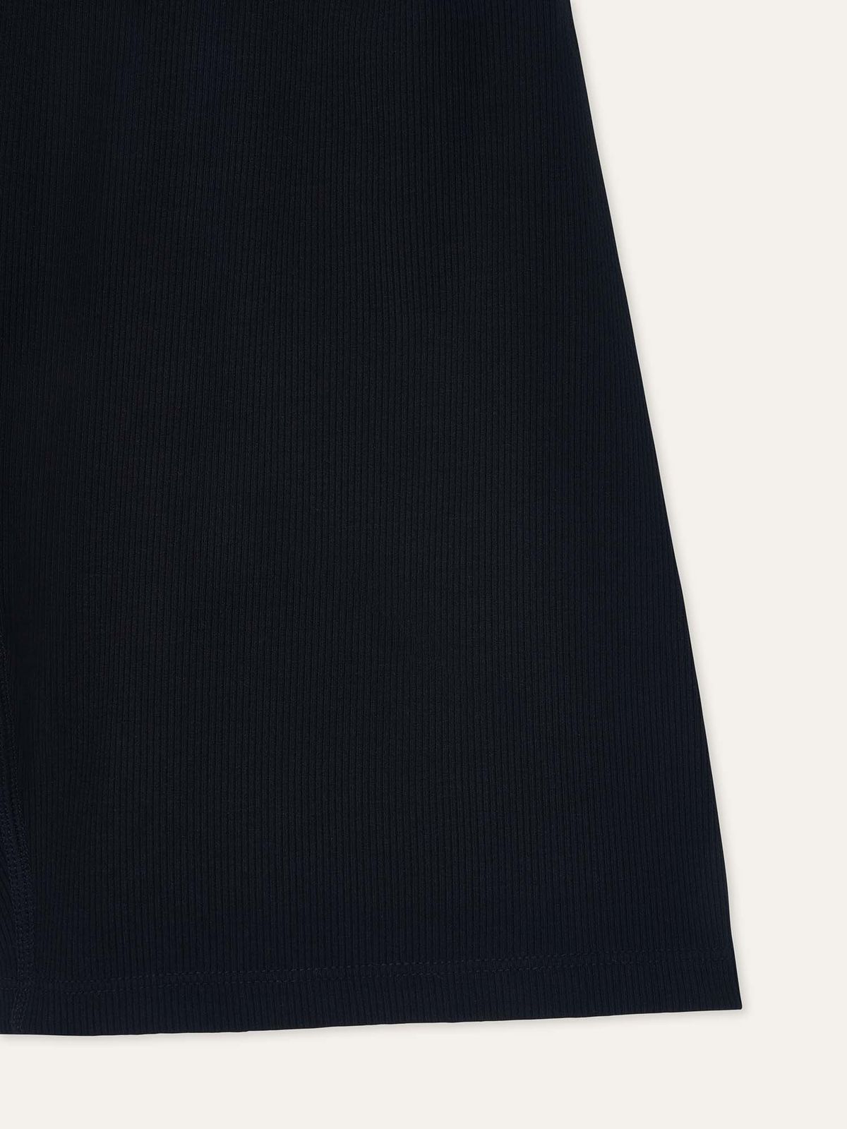 오베르(AUBER) Foldable Ribbed Shorts - Black