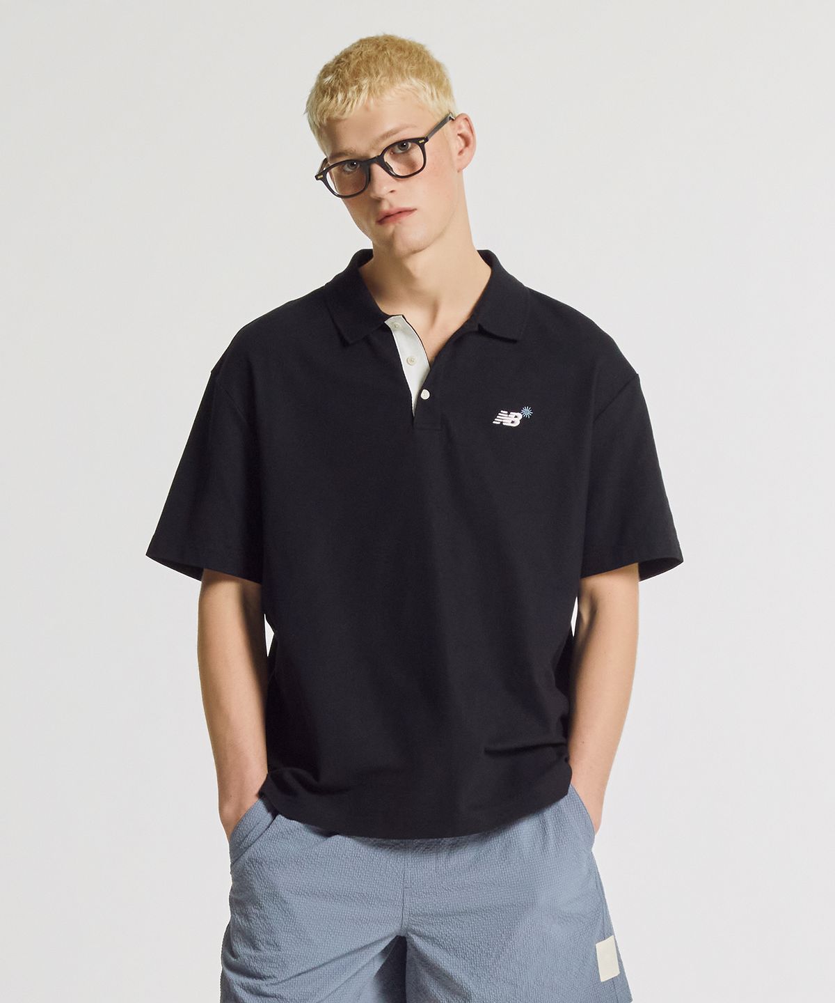 뉴발란스(NEW BALANCE) NBNFGCA013 / UNI 선 키스드 폴로 반팔티 (BLACK)