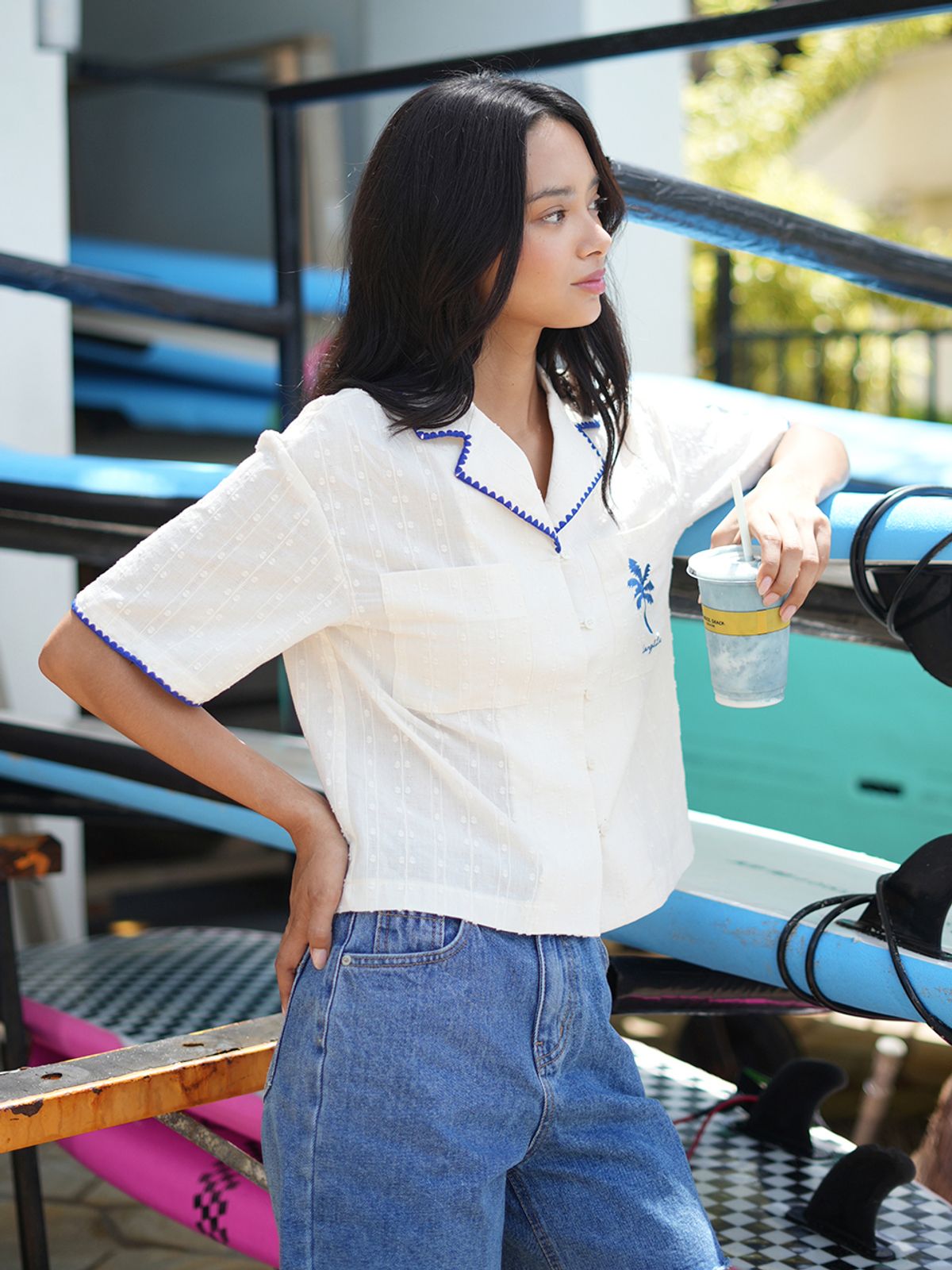 랭앤루(LANGNLU) LATINA Embroidery Blouse(라티나)_BLUE