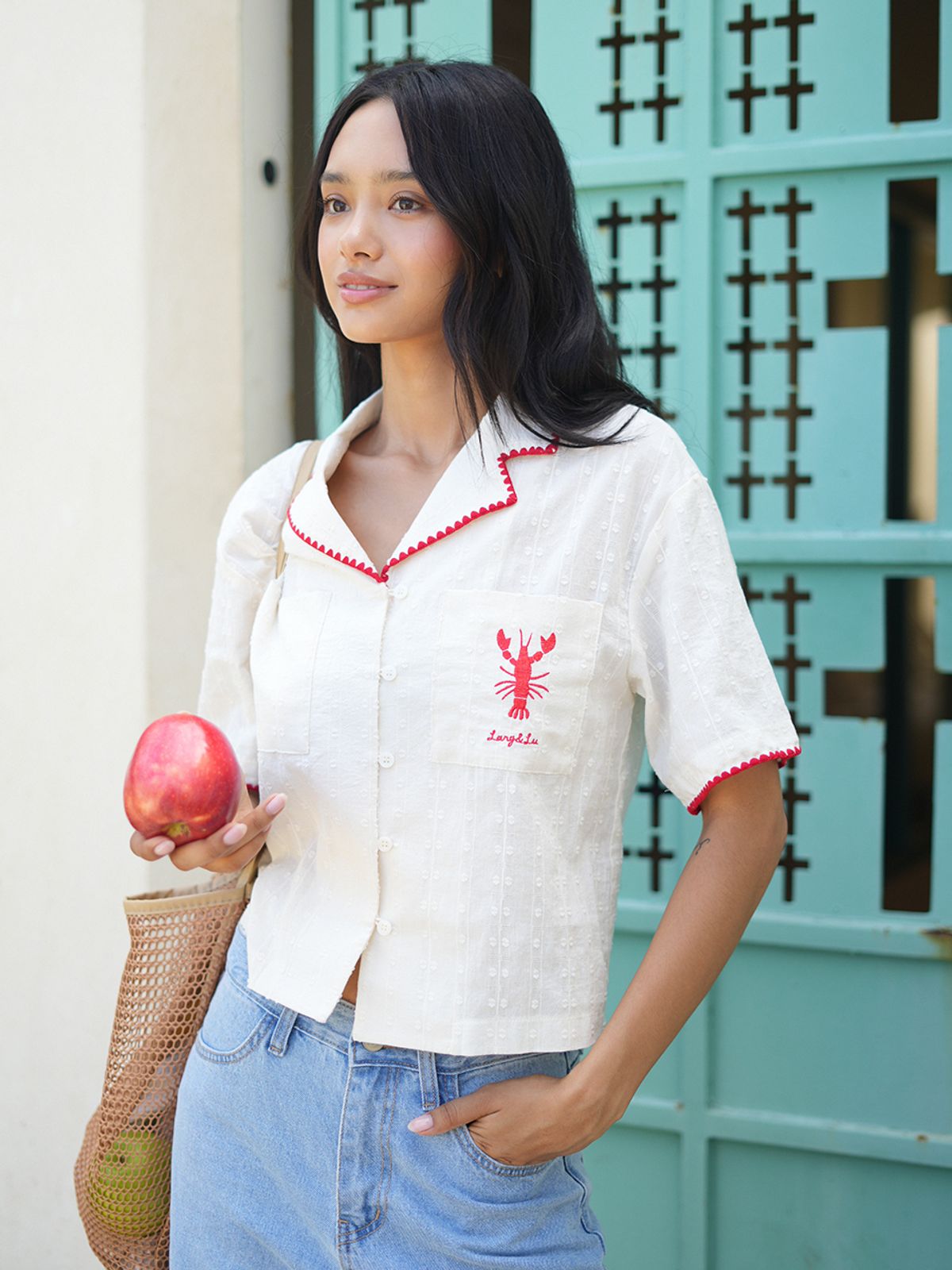랭앤루(LANGNLU) LATINA Embroidery Blouse(라티나)_RED