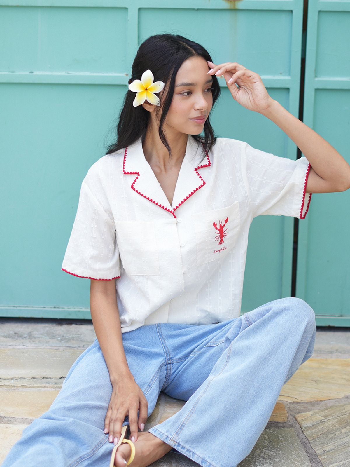 랭앤루(LANGNLU) LATINA Embroidery Blouse(라티나)_RED