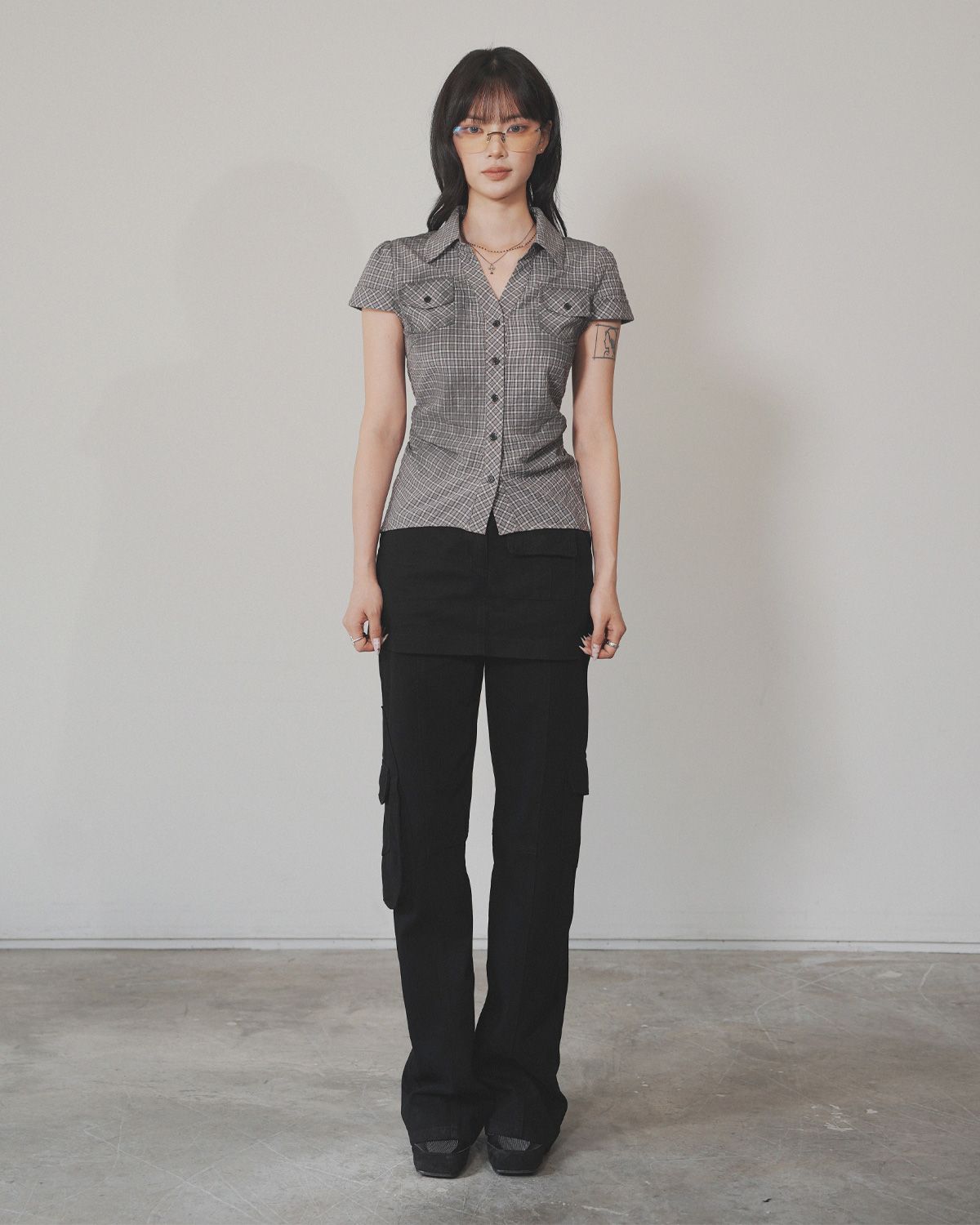 여린(YEORIN) Multi Pocket Layer Pants (Black)