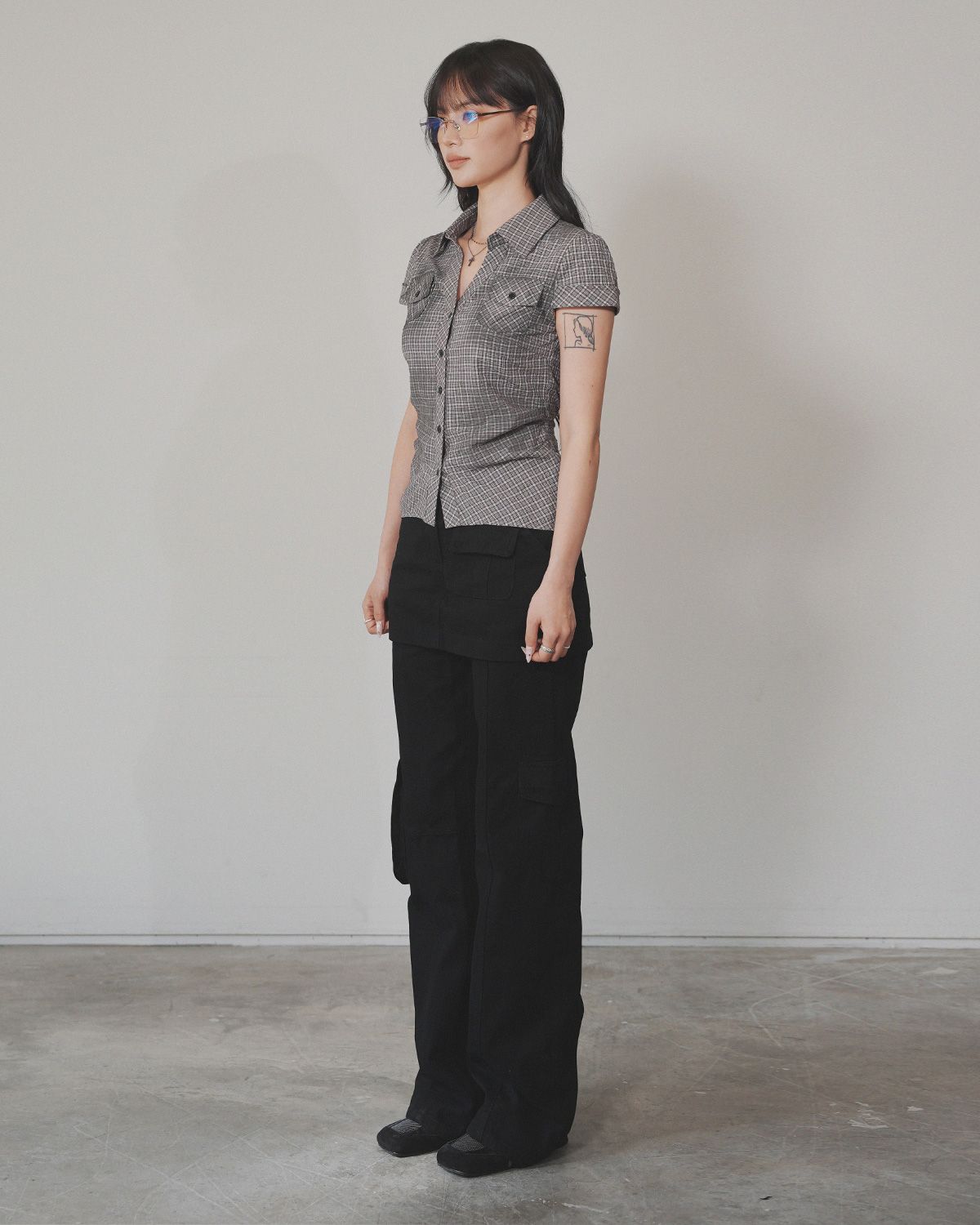 여린(YEORIN) Multi Pocket Layer Pants (Black)