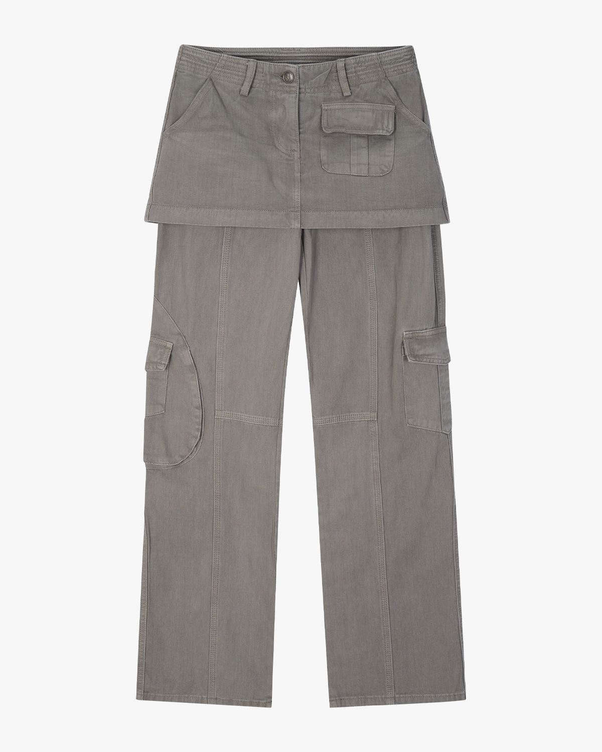 여린(YEORIN) Multi Pocket Layer Pants (Grey)
