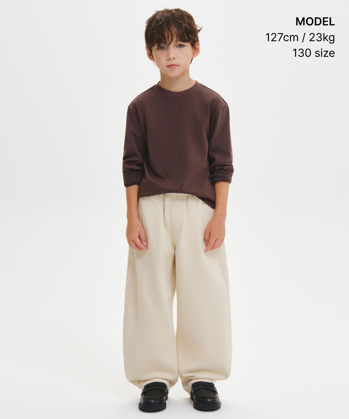 무신사 스탠다드 키즈(MUSINSA STANDARD KIDS) 8W 코듀로이 커브드 팬츠  [크림]