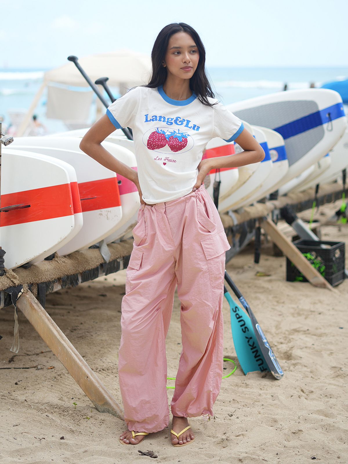 랭앤루(LANGNLU) KIKI Cargo Pants(키키)_PINK