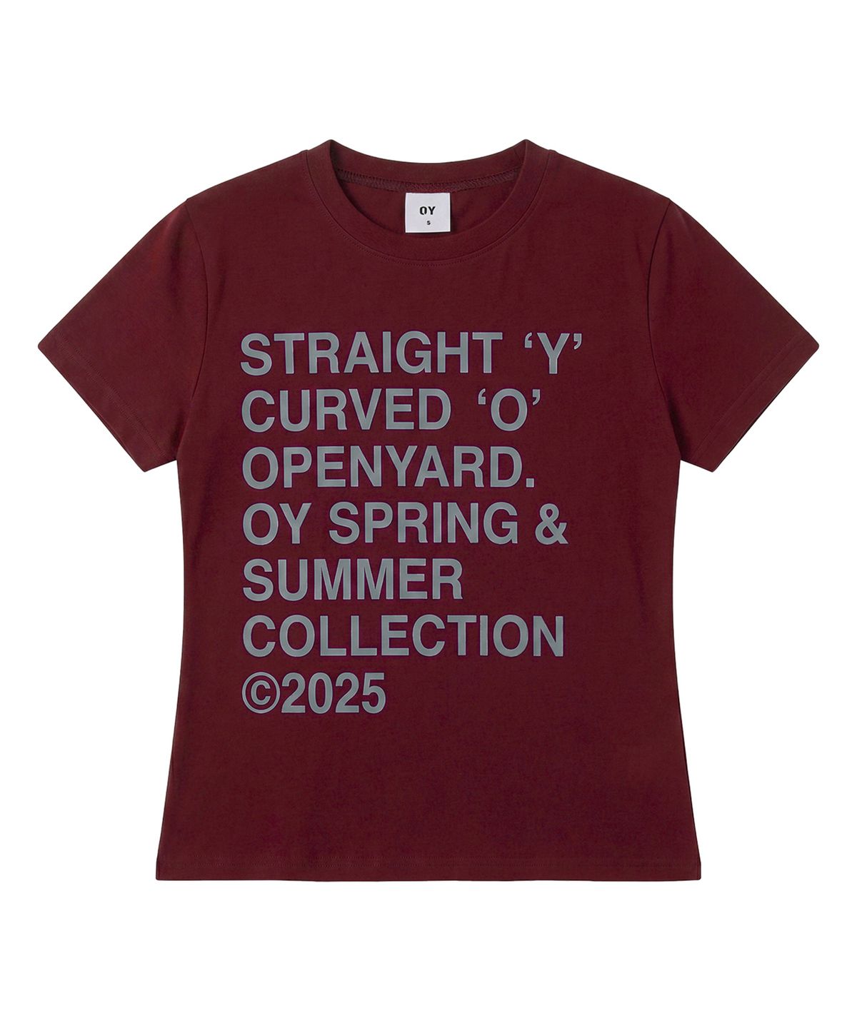 오픈야드(오와이)(OPENYARD(OY)) BOLD LETTERS TEE - BURGUNDY