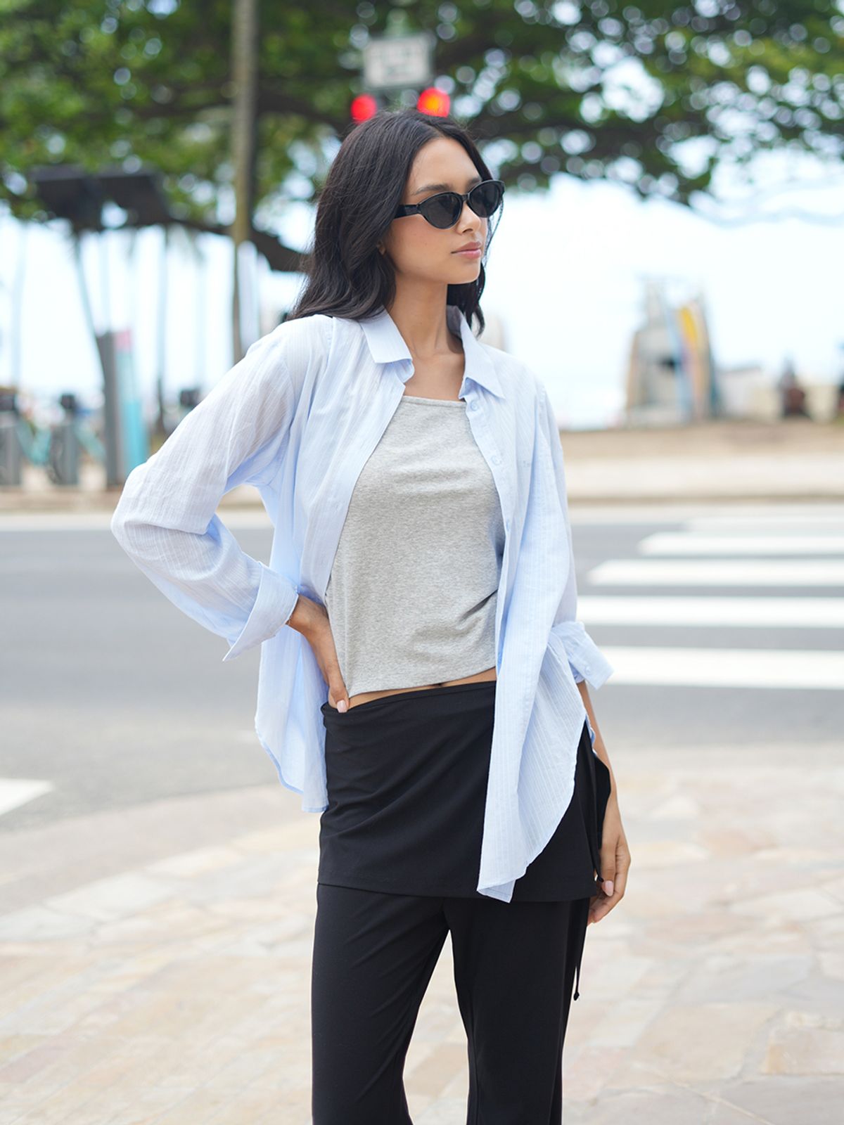랭앤루(LANGNLU) POEL Bolero T-Shirt(포엘)_GREY