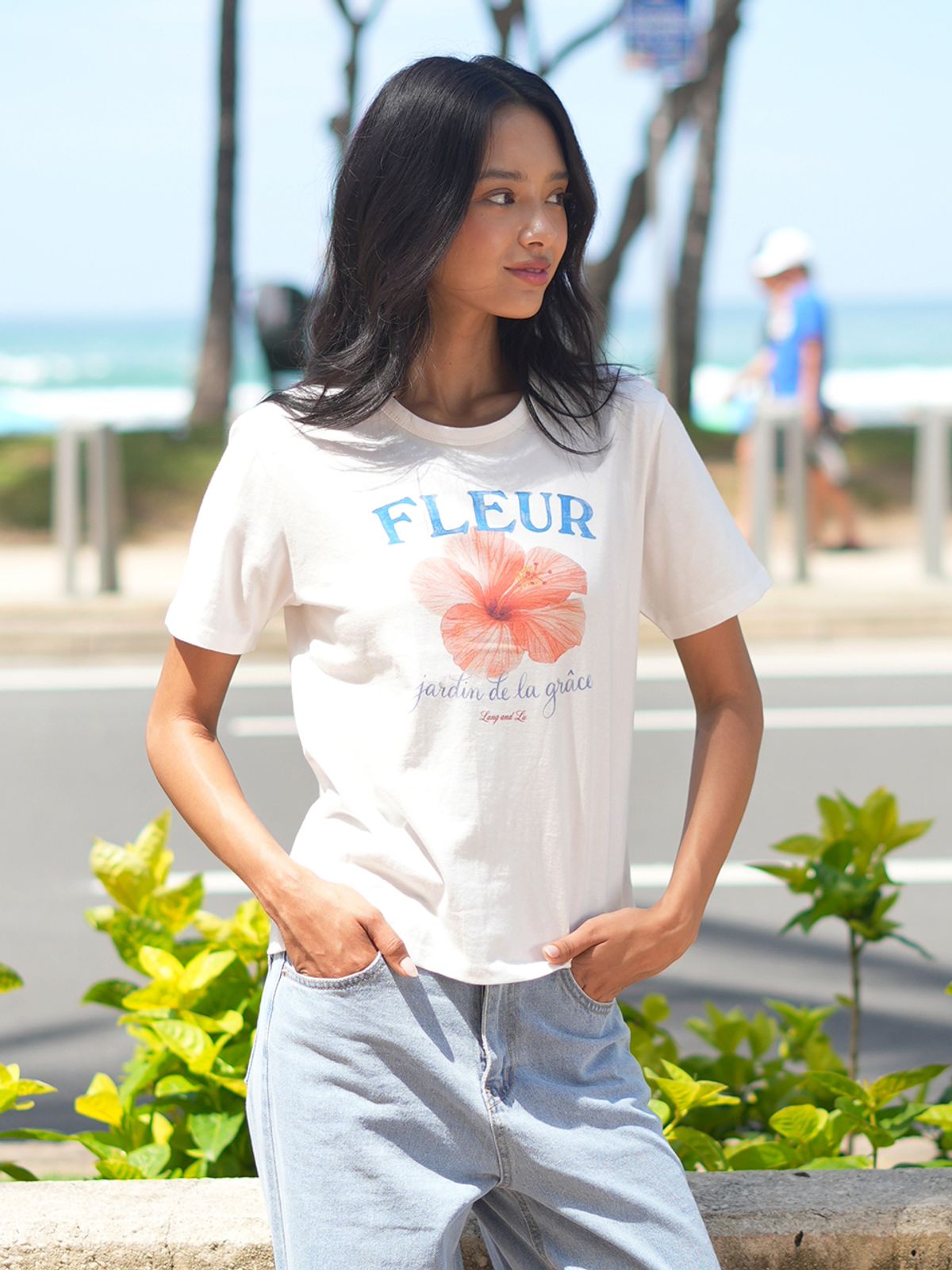랭앤루(LANGNLU) AQUI Regular Fit T-Shirts(아키)_IVORY